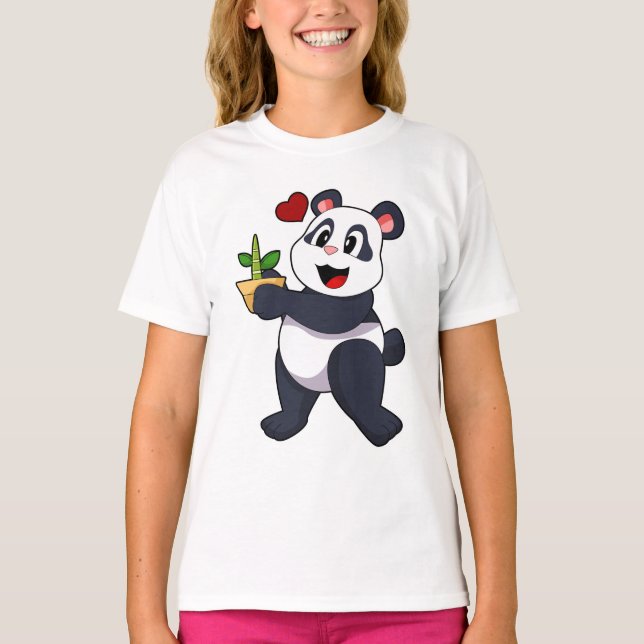 Camiseta Panda com Flor Bamboo (Frente)