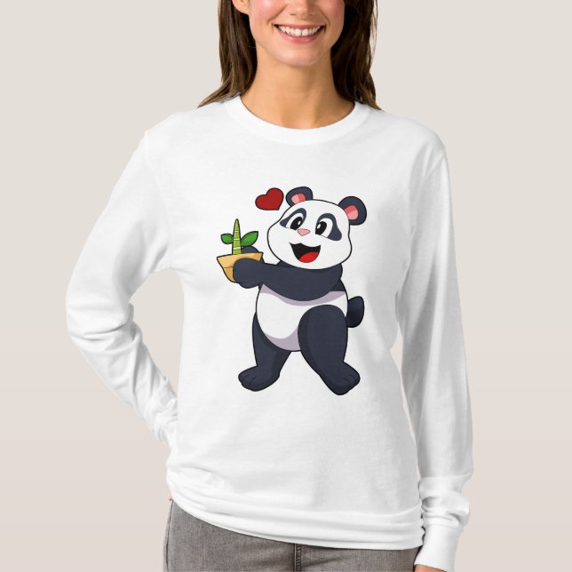 Camiseta Panda com Flor Bamboo (Frente)