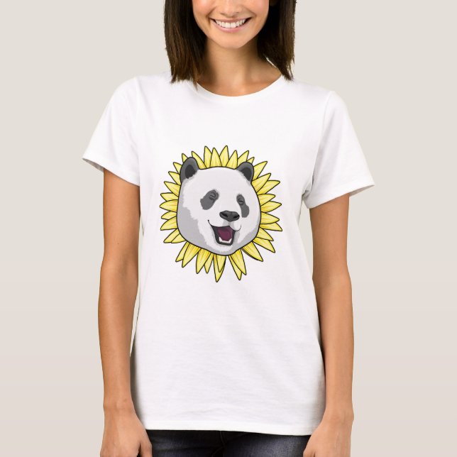 Camiseta Panda com girassol (Frente)