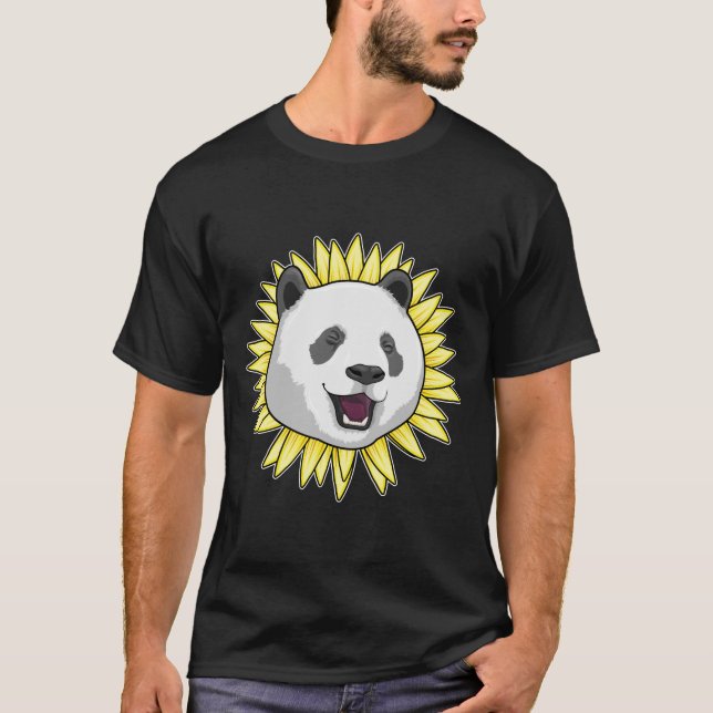 Camiseta Panda com girassol (Frente)