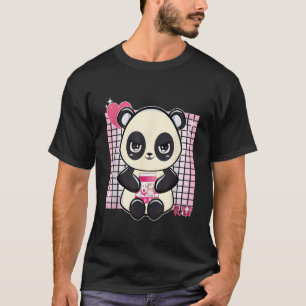 Camiseta Panda Com Leite de Morango