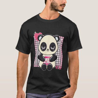 Camiseta Panda Com Leite de Morango