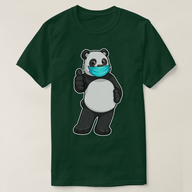 Camiseta Panda com máscara facial (Frente do Design)