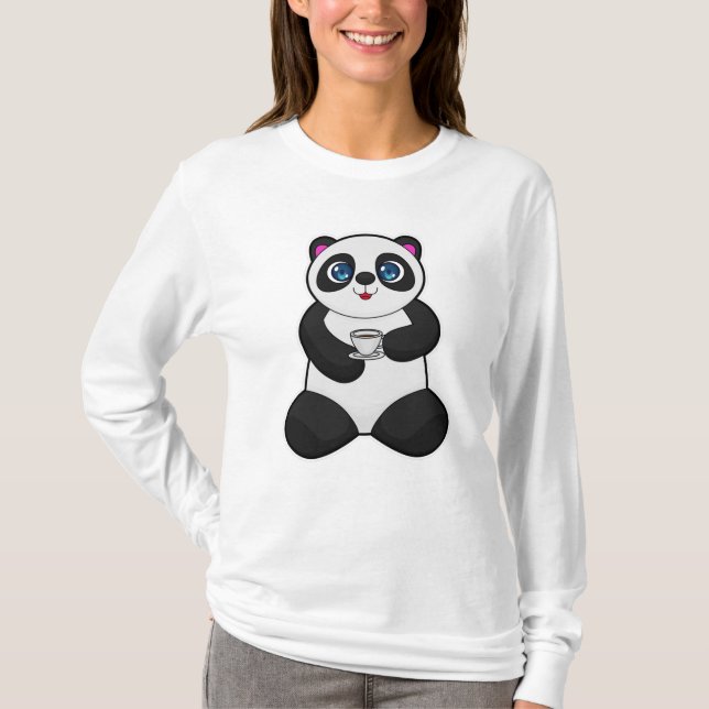 Camiseta Panda com Taça de Café (Frente)