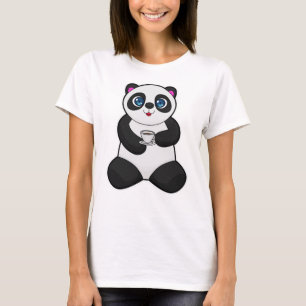 Camiseta Panda com Taça de Café