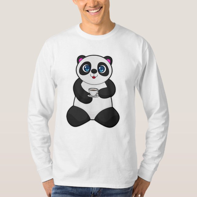 Camiseta Panda com Taça de Café (Frente)