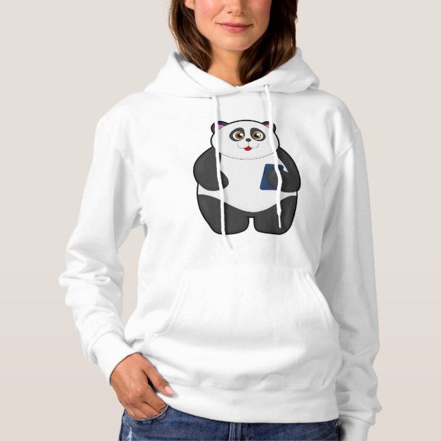 Camiseta Panda com telefone celular (Frente)