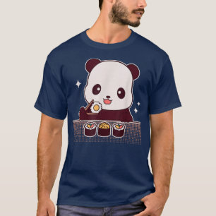 Camiseta Panda Comendo Amantes De Ursos De Panda Cute Sushi