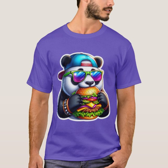 CAMISETA PANDA COMENDO CHEESEBURGER (Frente)