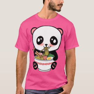 Camiseta Panda comendo Ramen Cute Kawaii Noodles
