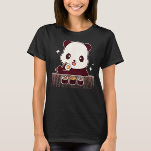 Camiseta Panda Comendo Sushi Cute Panda Bear