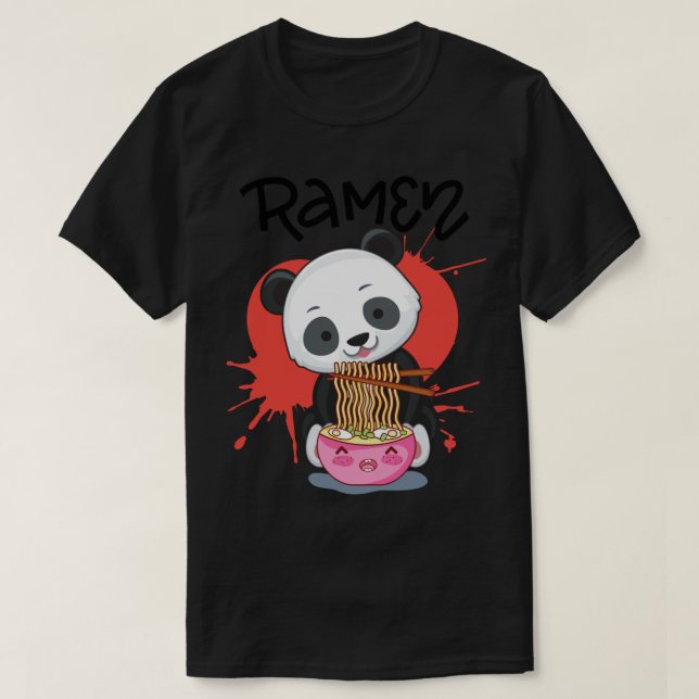 Camiseta Panda Comeu Ramen - Panda Amiga Dos Animais (Frente do Design)