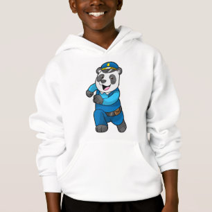Camiseta Panda como agente da polícia com chapéu da polí