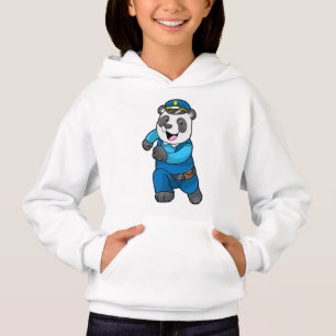 Camiseta Panda como agente da polícia com chapéu da polícia