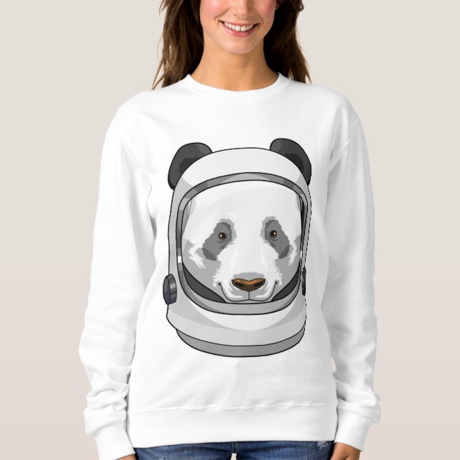 Camiseta Panda como astronauta com Helmet (Frente)