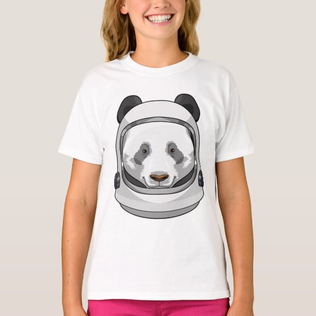 Camiseta Panda como astronauta com Helmet (Frente)