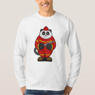Camiseta Panda como bombeiro com mangueira