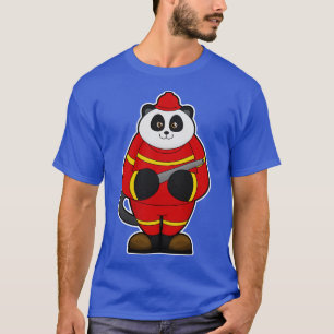 Camiseta Panda como bombeiro com mangueira