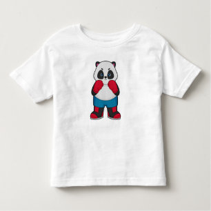 Camiseta Panda como Boxer com luvas "in a box"