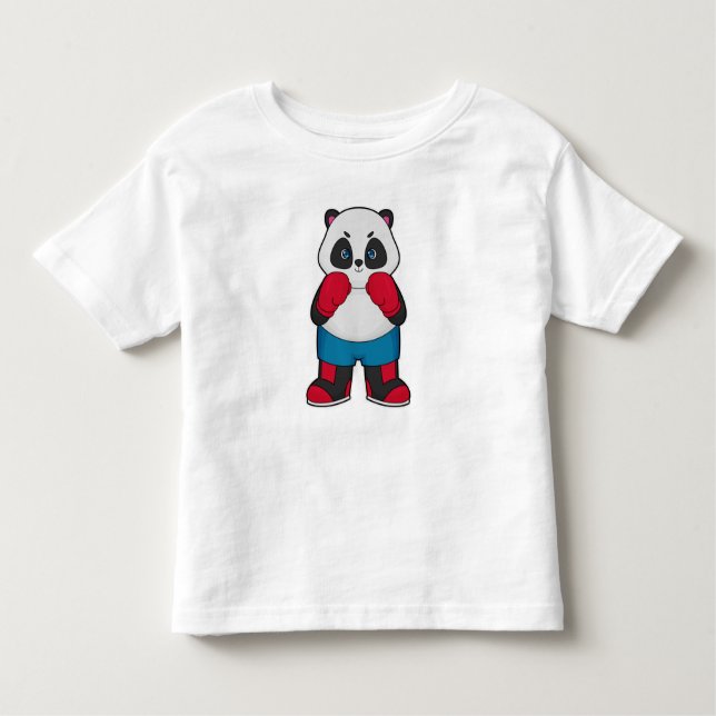Camiseta Panda como Boxer com luvas "in a box" (Frente)