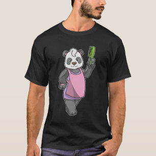 Camiseta Panda como cabeleireiro com Comb