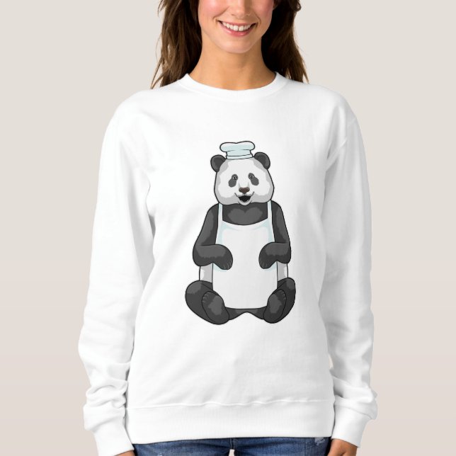 Camiseta Panda como chef com chapéu Cozinhar (Frente)