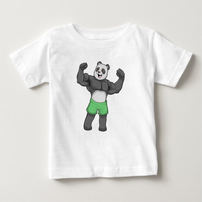 Camiseta Panda como construtor de bases em Bodybuilding (Frente)