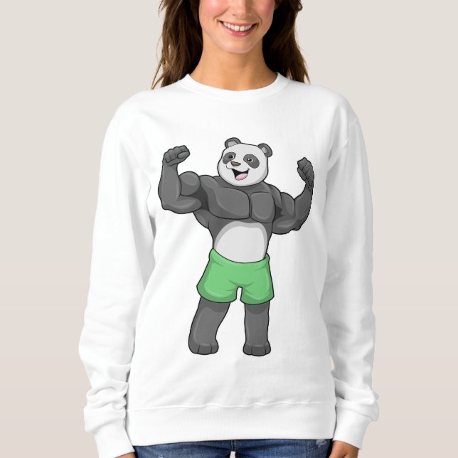 Camiseta Panda como construtor de bases em Bodybuilding (Frente)