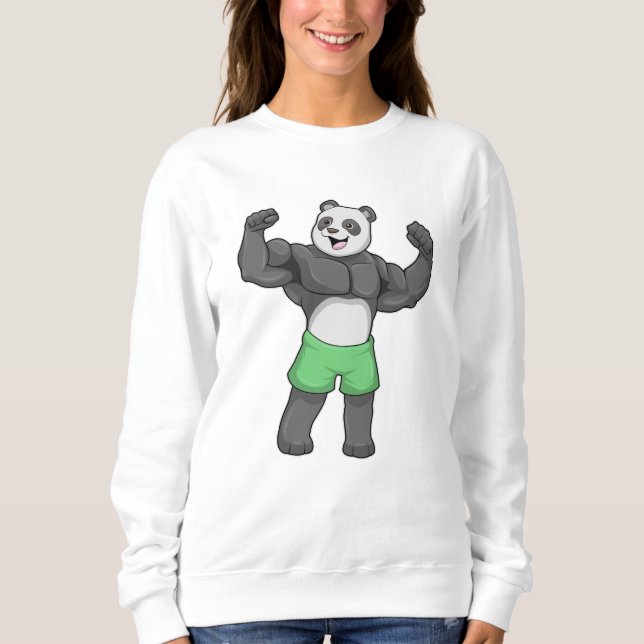 Camiseta Panda como construtor de bases em Bodybuilding (Frente)