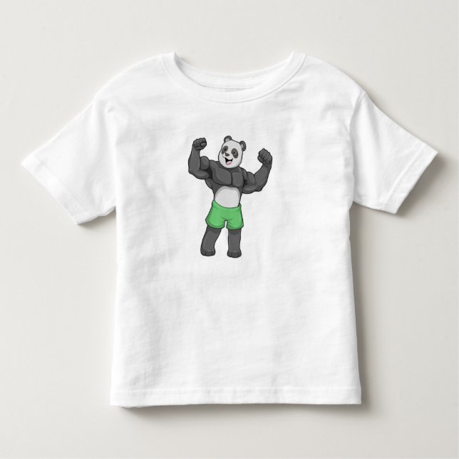 Camiseta Panda como construtor de bases em Bodybuilding (Frente)