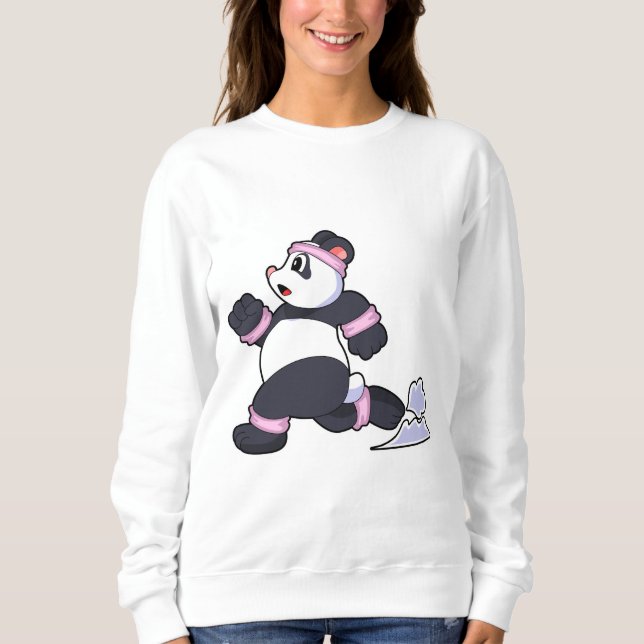 Camiseta Panda como corredor na corrida (Frente)