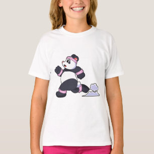 Camiseta Panda como corredor na corrida