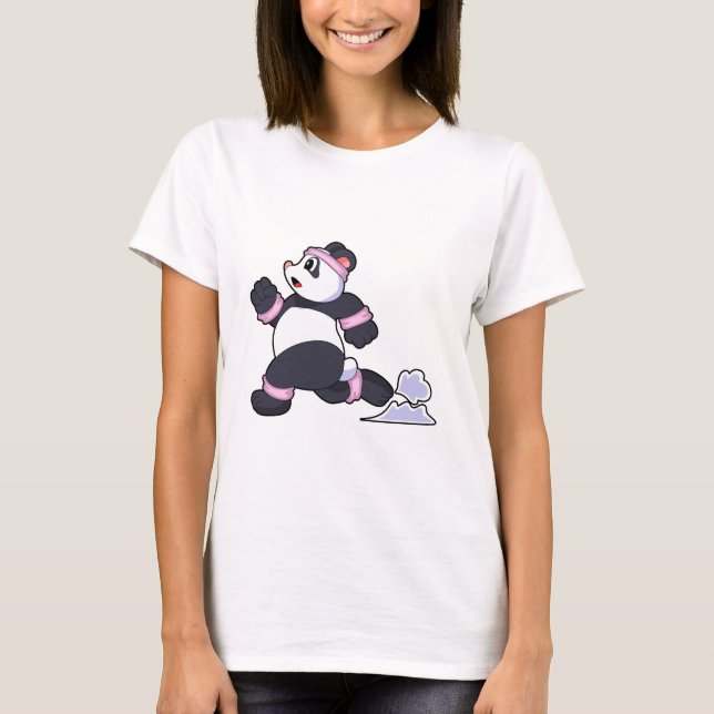Camiseta Panda como corredor na corrida (Frente)