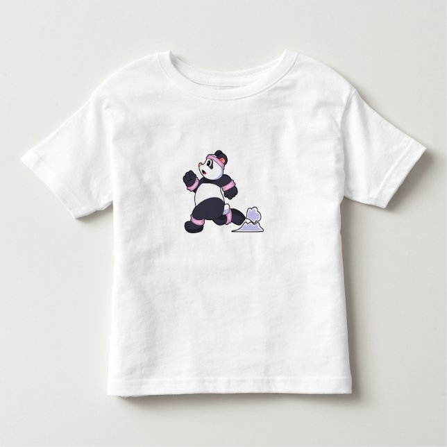 Camiseta Panda como corredor na corrida (Frente)