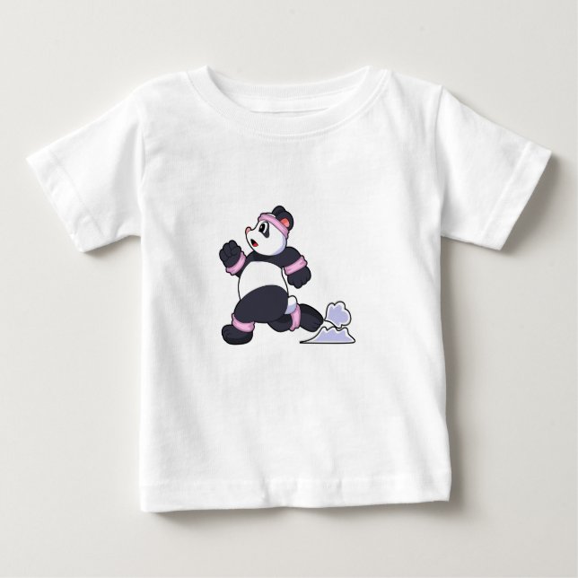 Camiseta Panda como corredor na corrida (Frente)