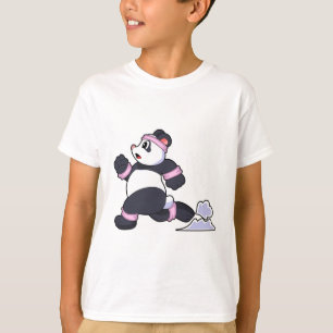 Camiseta Panda como corredor na corrida