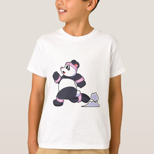 Camiseta Panda como corredor na corrida (Frente)