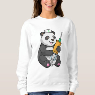 Camiseta Panda como enfermeira com seringa