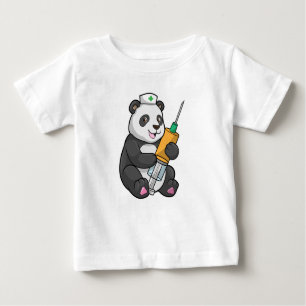 Camiseta Panda como enfermeira com seringa