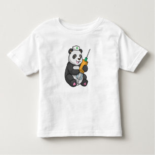 Camiseta Panda como enfermeira com seringa