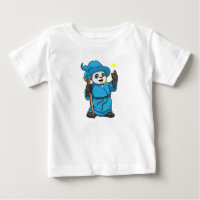 Panda como Feiticeiro com varinha mágica
