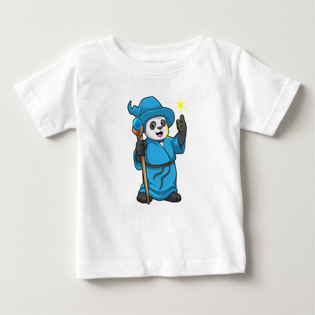 Camiseta Panda como Feiticeiro com varinha mágica (Frente)