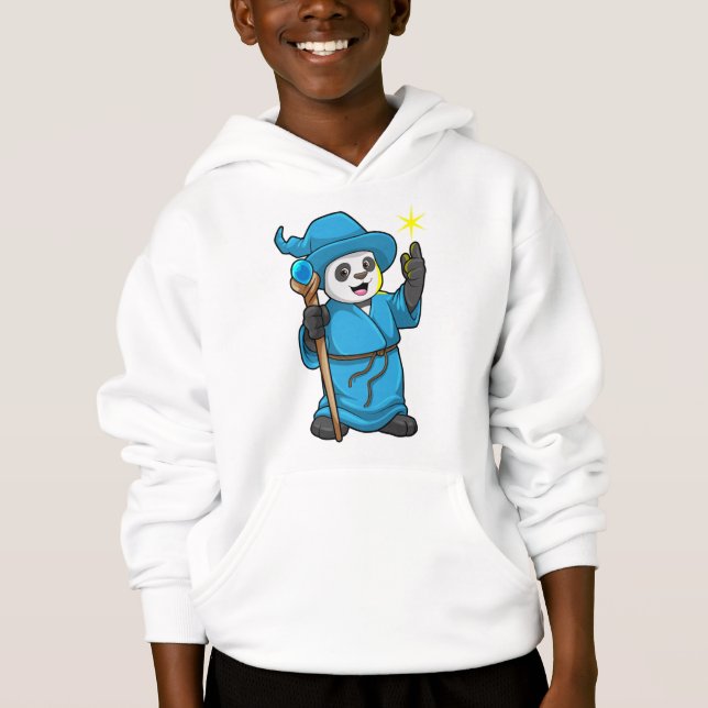 Camiseta Panda como Feiticeiro com varinha mágica (Frente)