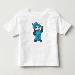 Camiseta Panda como Feiticeiro com varinha mágica