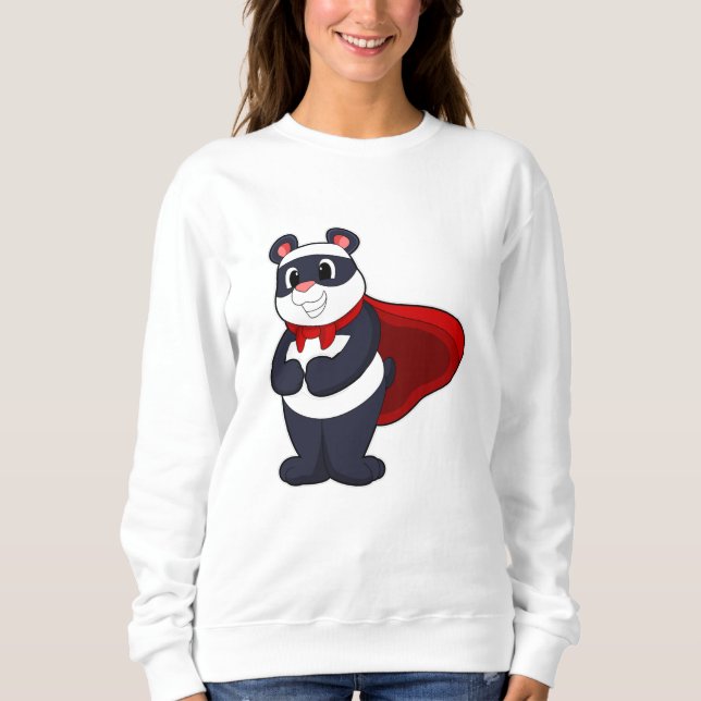 Camiseta Panda como Herói com Máscara e Cabo (Frente)