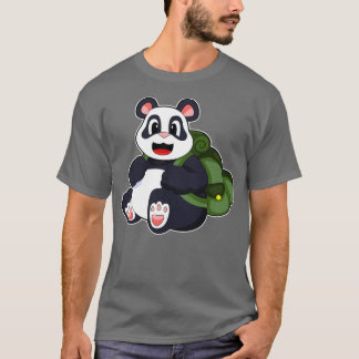 Camiseta Panda como Hiker com mochila