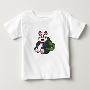 Camiseta Panda como Hiker com mochila