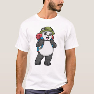 Camiseta Panda como Mochileiro com Mochila