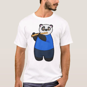 Camiseta Panda como Músico com Flute