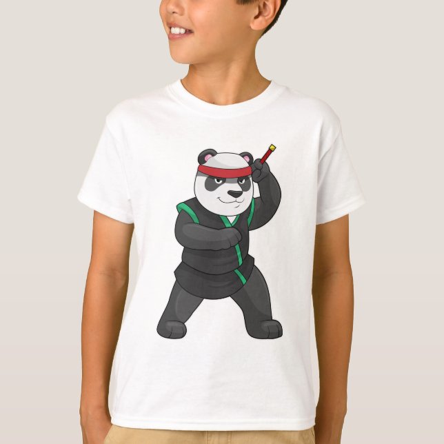 Camiseta Panda como Ninja em Figurino (Frente)